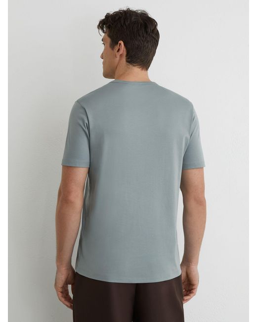 Reiss Gray Mercerised-Cotton Crew-Neck T-Shirt for men