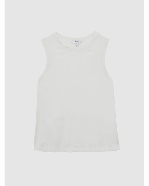 Reiss White Silk-Front Jersey Vest