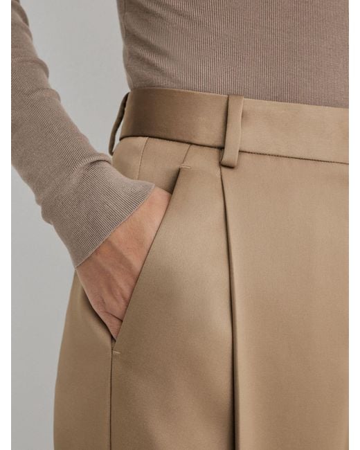 ATELIER Natural Satin Barrel Leg Trousers