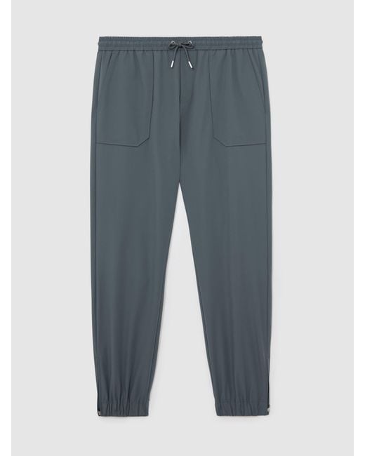 Reiss Blue Technical Cuffed Drawstring Trousers for men