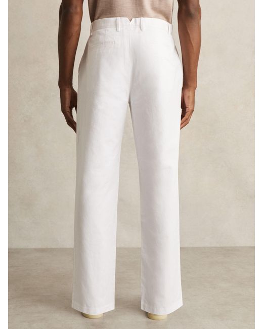 Reiss Natural Cotton-Linen Relaxed-Fit Trousers for men