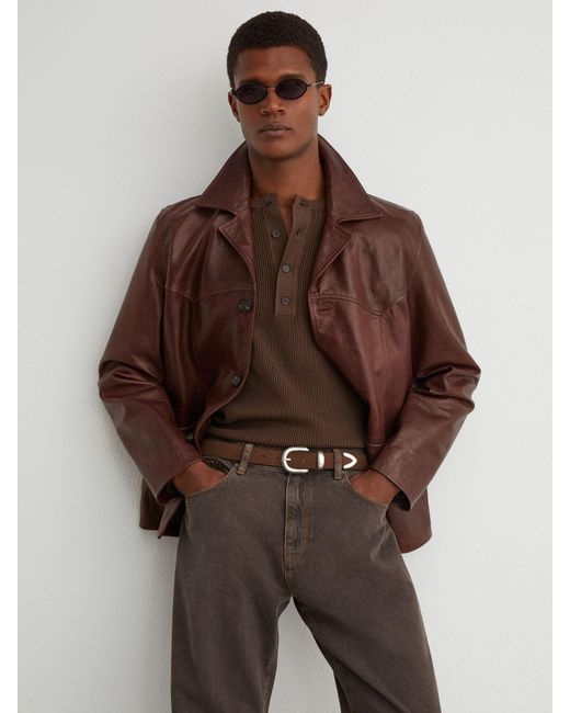 Reiss Hendrix - Grape Brown Jeans, 36s for men