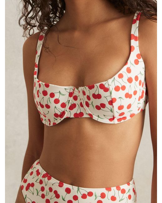 GOOD AMERICAN Red Balconette Bikini Top