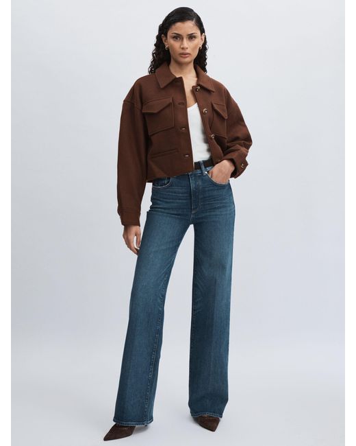 PAIGE Brown Wool-Blend Cropped