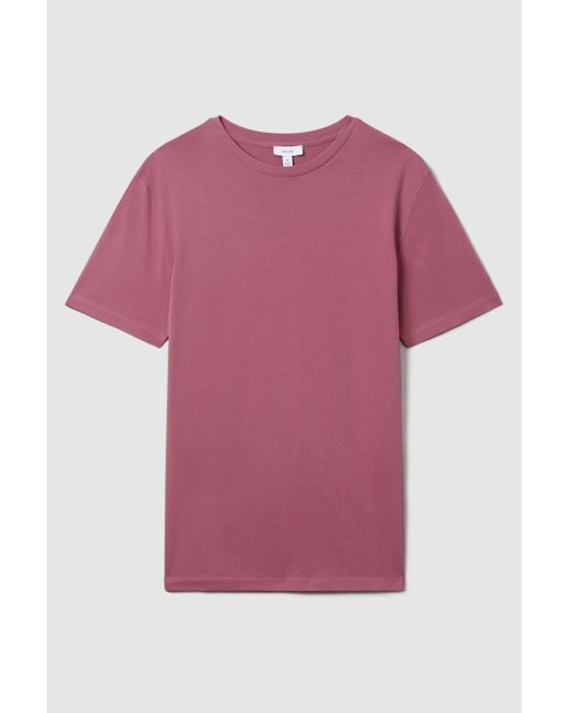 Reiss Red Bless - Old Rose Cotton Crew Neck T-shirt, S for men