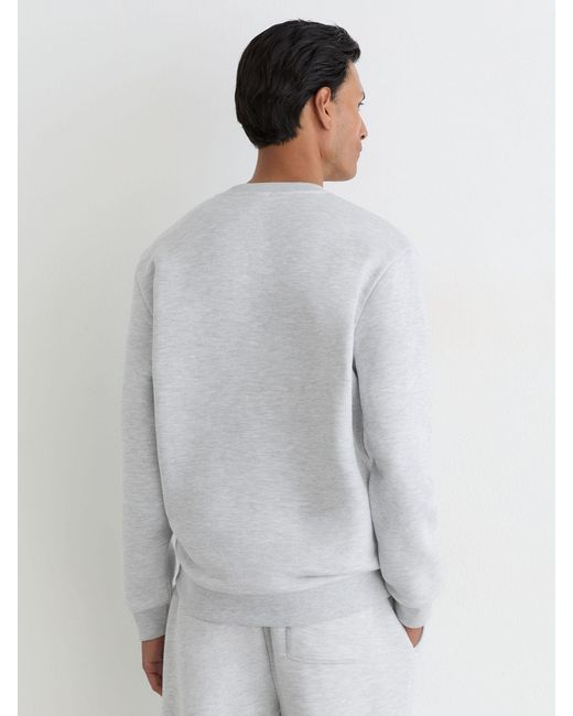 Reiss Gray Cotton-Blend Henley Sweatshirt for men