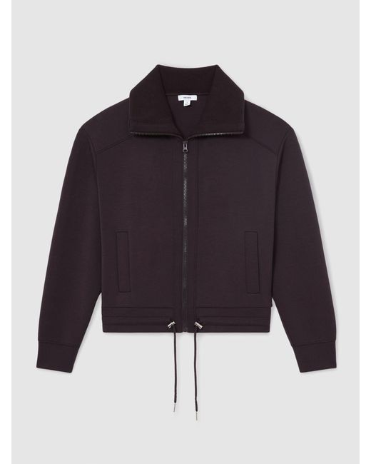 Reiss Multicolor Premium Interlock Zip-Front Sweatshirt