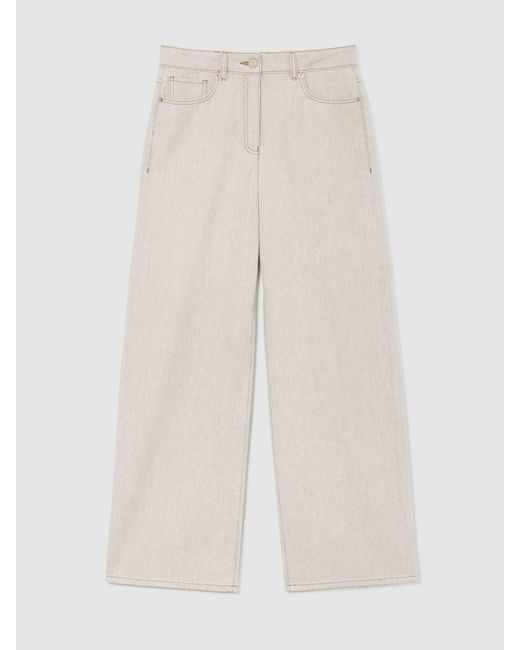 Reiss Natural Wide-Leg Jeans With Hemp
