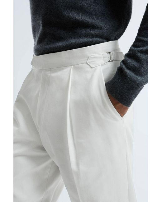 ATELIER White Sea Cotton Slim Fit Trousers for men