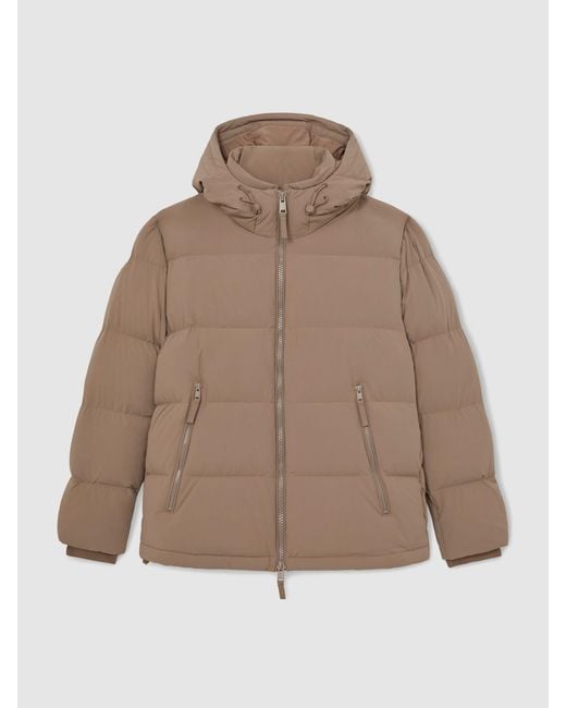 Reiss Natural Quilted Zip-Through Puffer Jacket for men