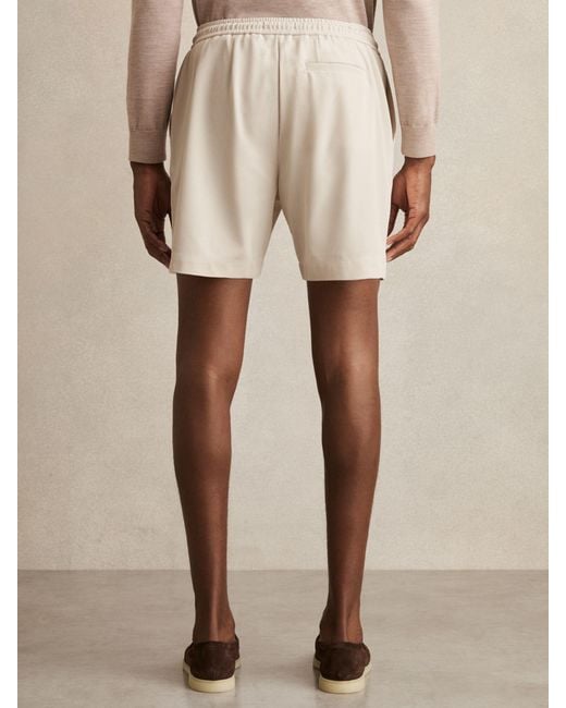 Reiss Natural Newmark - Stone Textured Drawstring Shorts, 28 for men