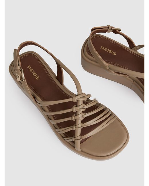 Reiss Natural Lana Sandals Leather Plain