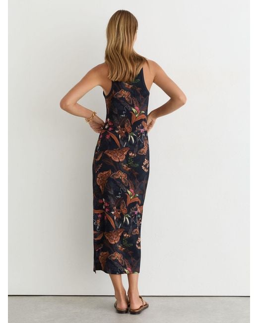 Reiss Black X Nybg Printed Jersey Midi Dress
