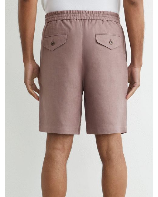 Reiss Multicolor Linen Drawstring Shorts for men