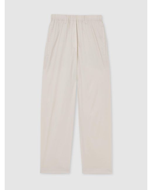 Reiss Natural Osbourne - Stone Cotton-blend Straight-leg Trousers, Us 2