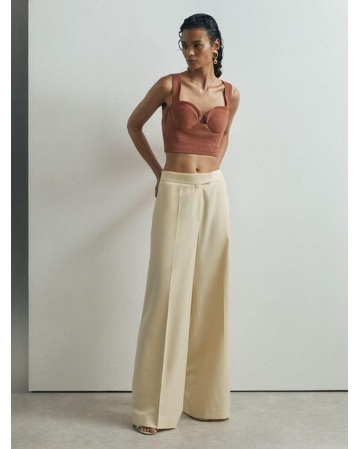 ATELIER Brown Suede Bustier Top