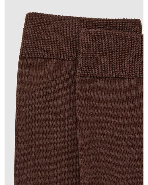Reiss Brown Silk-Blend Socks