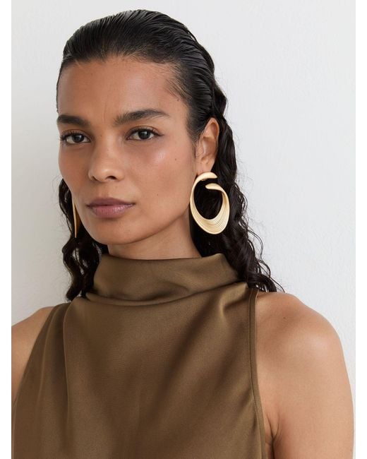 Reiss Natural Satin Cowl-Neck Wide-Leg Jumpsuit