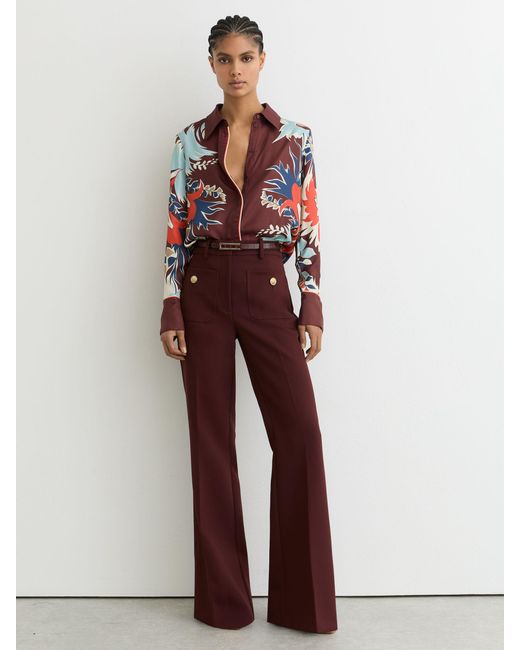 Reiss Red Printed Button-Through Shirt