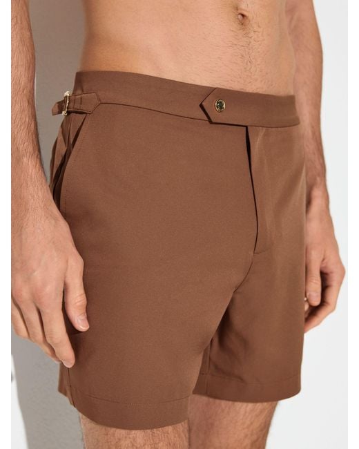Reiss Black Sun - Mahogany Brown Side-adjuster Swim Shorts, Xxl for men