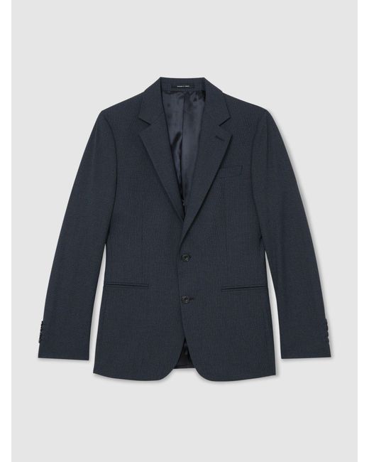 Reiss Blue Graduate Single-Breasted Suit Blazer Tailored-Fit for men