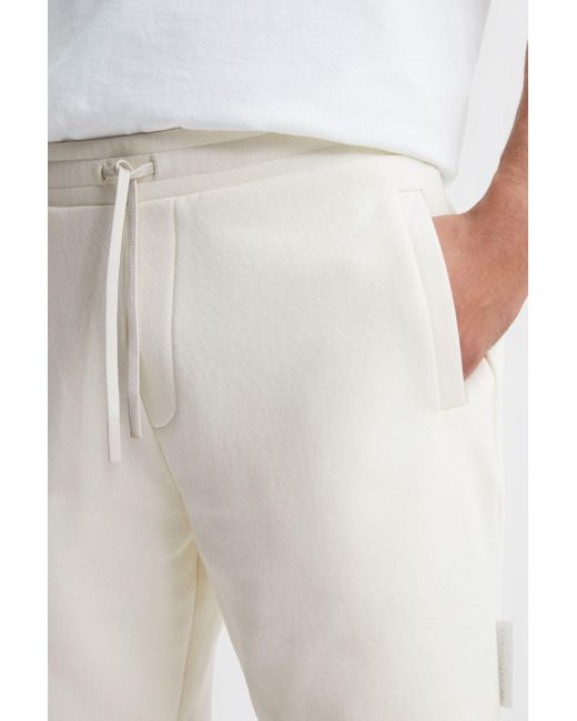 Reiss White Brancaster - Ecru Cotton Drawstring Shorts for men