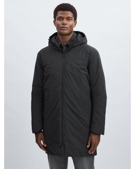 Scandinavian Edition Black Hooded Padded Parka for men
