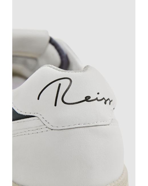 Reiss Astor Lace-up Trainers - White Leather Colourblock for men