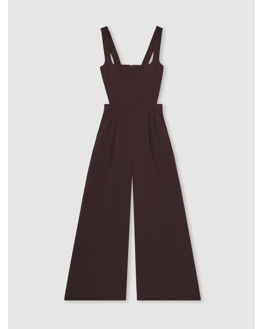 Reiss Red Wide-Leg Cut-Out Jumpsuit