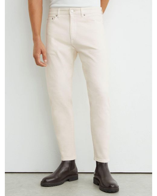 Reiss White Relaxed-Fit Cropped Jeans for men