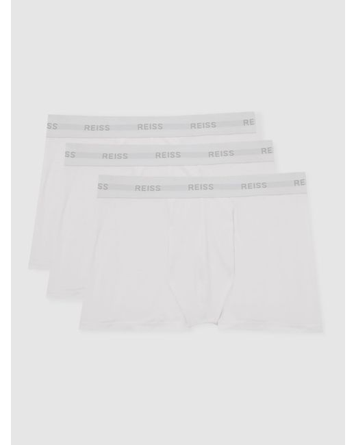 Reiss Heller - White Three Pack Of Cotton Blend Boxers, L for men