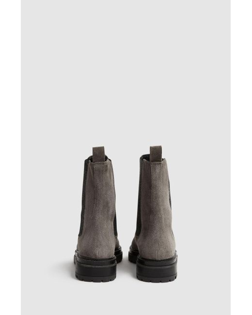Reiss Gray Thea - Grey Suede Chelsea Boots, Uk 4 Eu 37