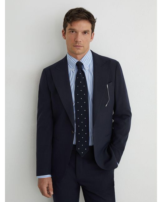 Reiss Blue Sb - Navy Belmont Sb Tailored Fit Single-breasted Suit Jacket Tailored-fit With Wool, 38 for men