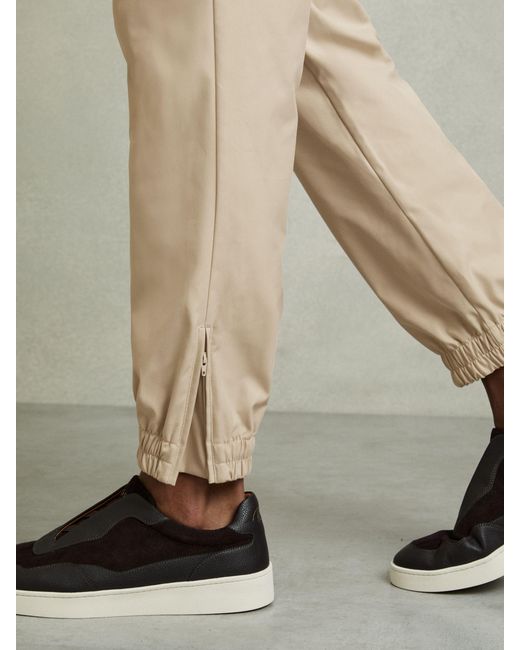 Reiss Natural Technical Cargo Drawstring Trousers for men