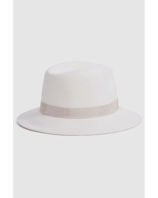 Reiss Ally - Ivory Wool Fedora Hat, Uk M-l in White | Lyst UK