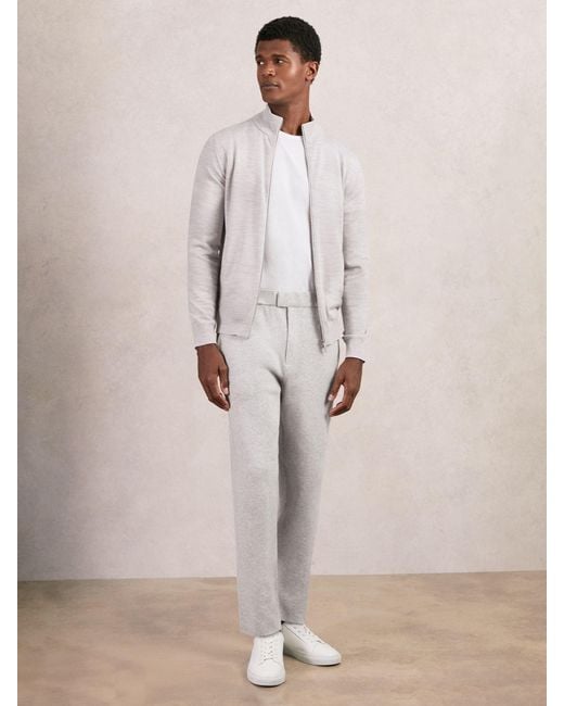 Reiss Natural Tapered Fit Knitted Trousers for men