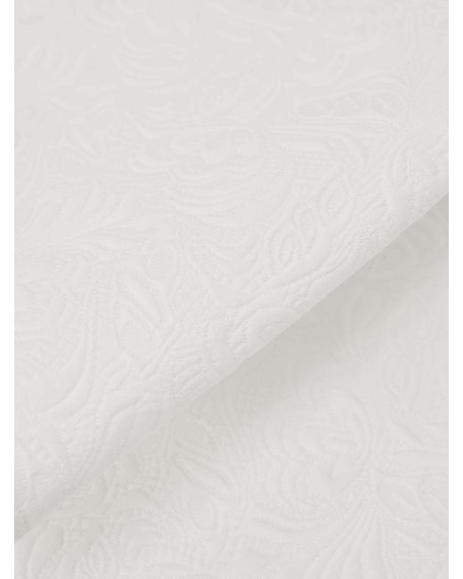 Reiss White Cotton-Blend Jacquard Midi Skirt