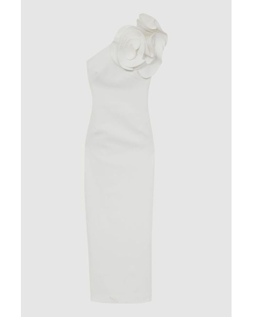 Acler White Cream Wynyard One Shoulder Maxi Dress
