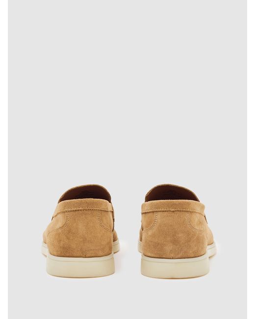 Reiss White Suede Slip-On Loafers for men
