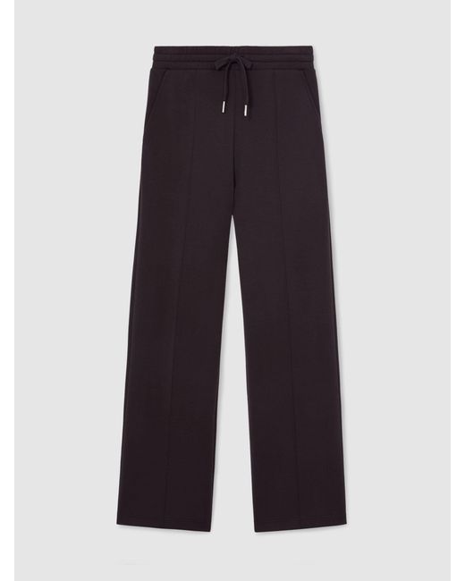 Reiss White Petite Premium Interlock Wide-Leg Joggers