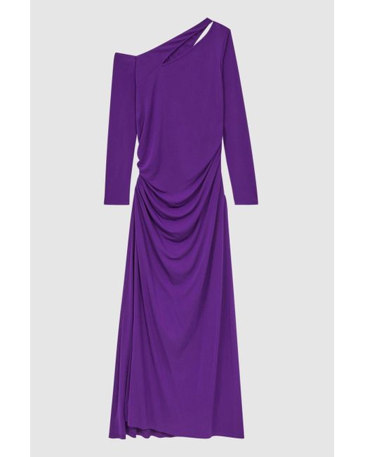 Reiss Delphine - Purple Off-the-shoulder Cut-out Maxi Dress, Us 12