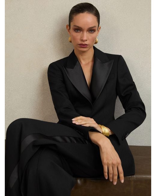 Reiss Black Atelier Single-Breasted Tuxedo Blazer