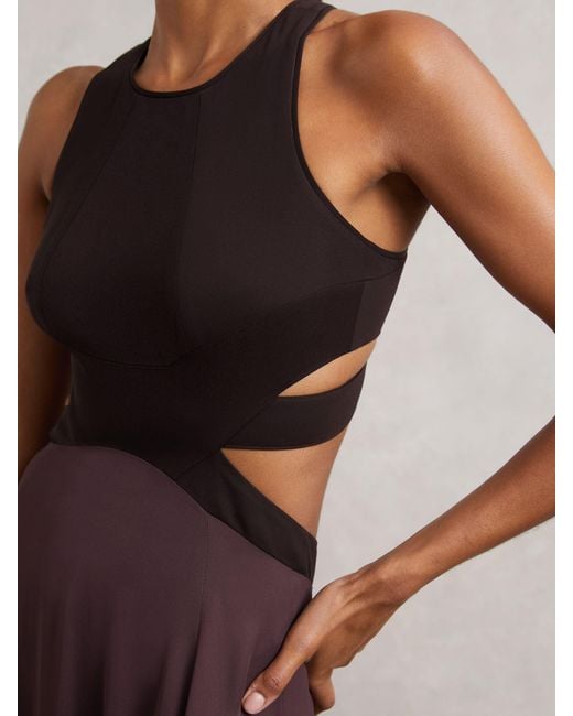 Reiss Purple Paloma Cut-Out Racerback Maxi Dress