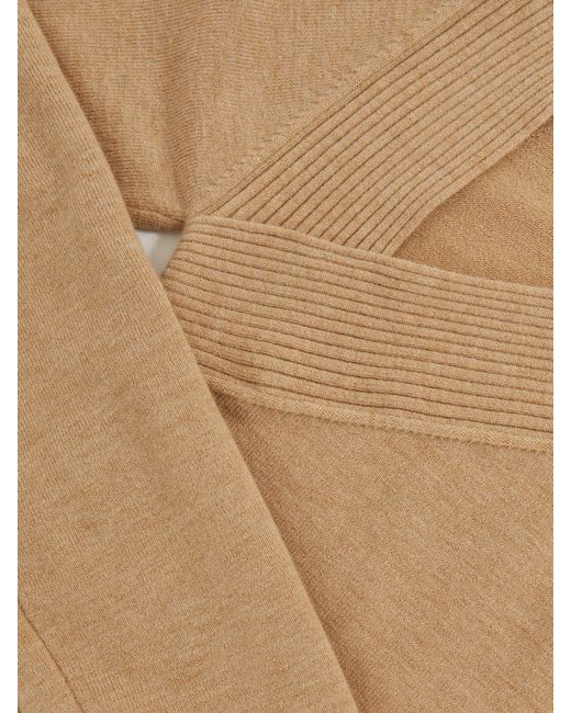 Reiss Blue Zoie - Camel Wool-blend Asymmetric Knit Top, S (us 4-6)