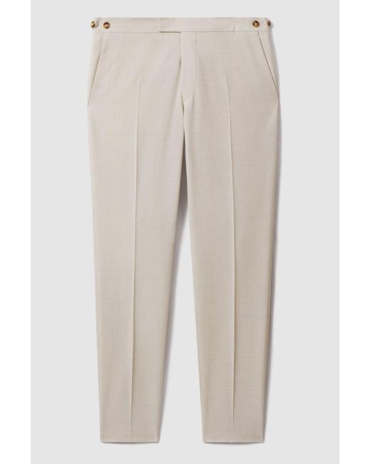 Reiss Natural Belmont - Stone Slim Fit Side Adjuster Trousers, 28 for men