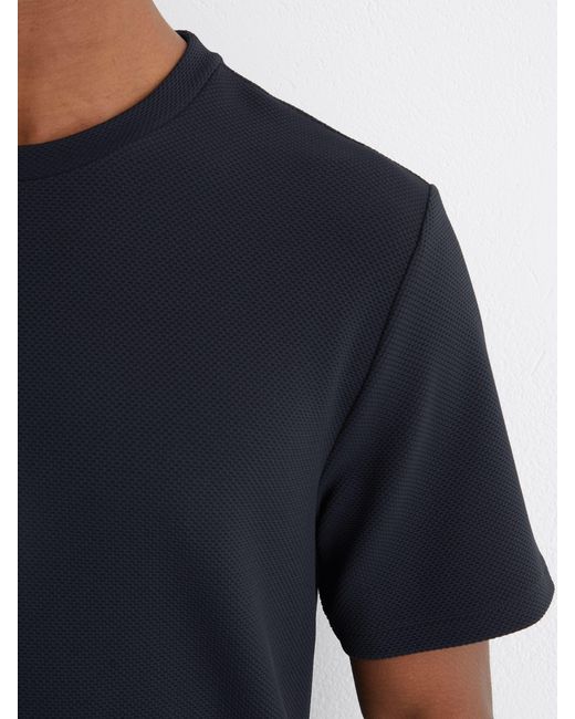 Reiss Black Jack - Navy Textured Crew-neck Modern-fit T-shirt, S for men