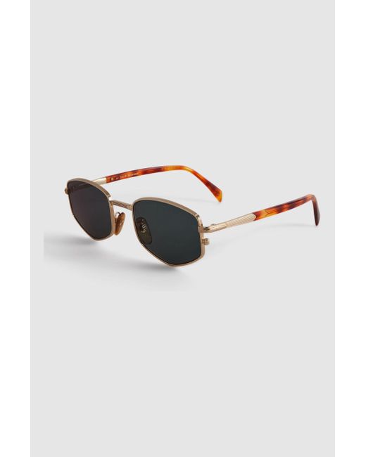 David Beckham Black Eyewear By David Pentagonal Mottled Sunglasses for men