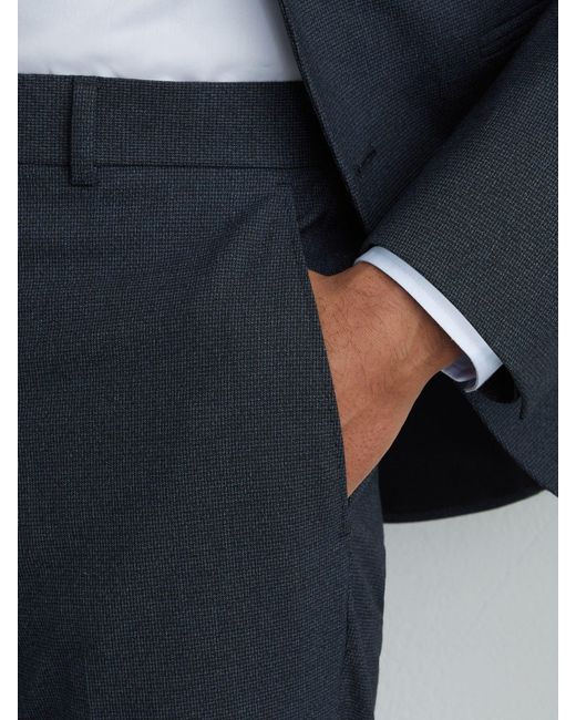 Reiss Blue Graduate Tailored-Fit Suit Trousers for men