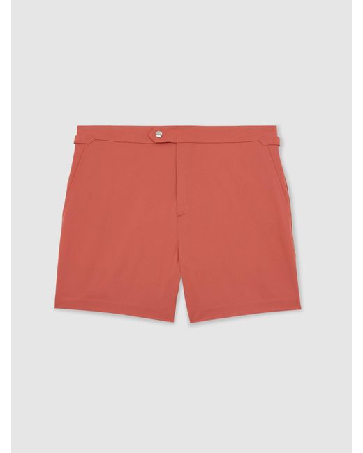 Reiss Brown Sun - Dusty Orange Side-adjuster Swim Shorts, M for men