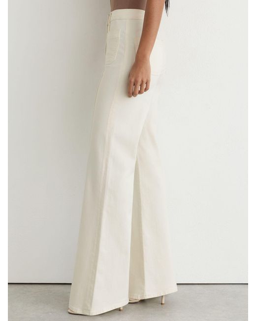 Reiss Natural Petite Patch-Pocket Flared Jeans